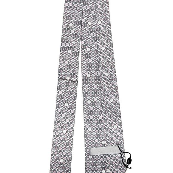 NWT Loewe Madrid Al-Andalus Pink Gray Designer Neck Tie 100% Silk Italy Made - Picture 7 of 15